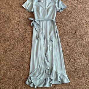 David’s Bridal Dusty Blue Dress